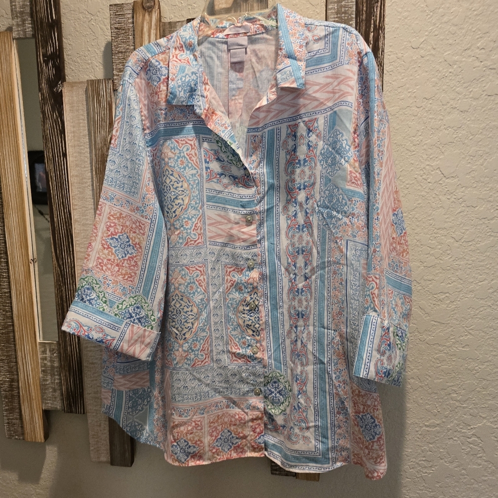 Chico's Multicolor Patterned Blouse - image 1